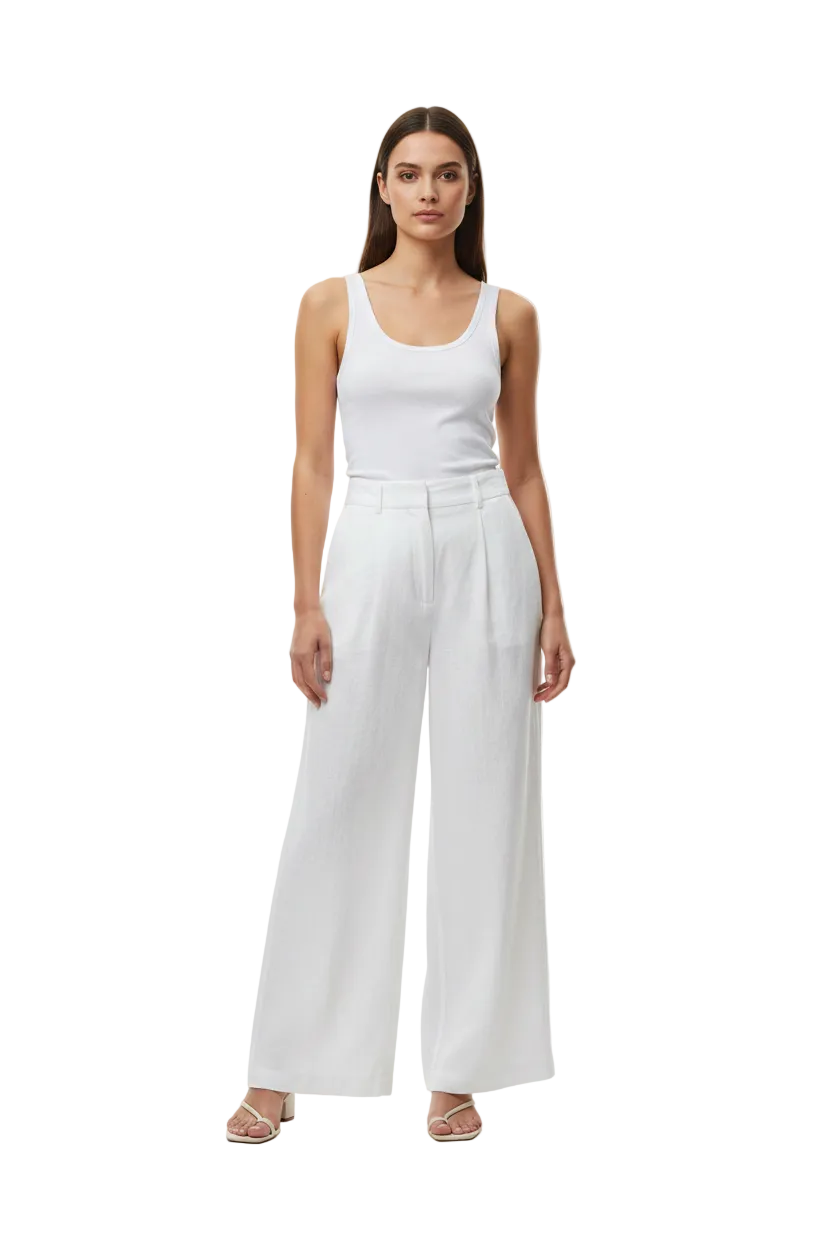White wide leg pants, size 8