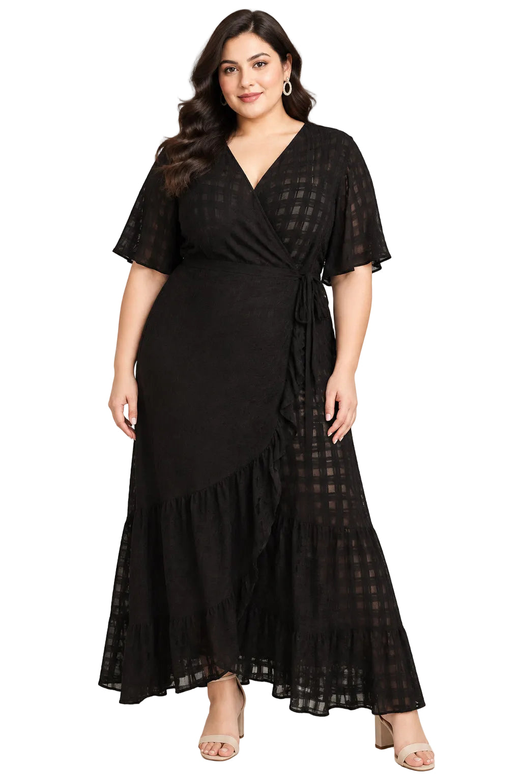 Stella Royal black cross over maxi dress, size 1/14-16