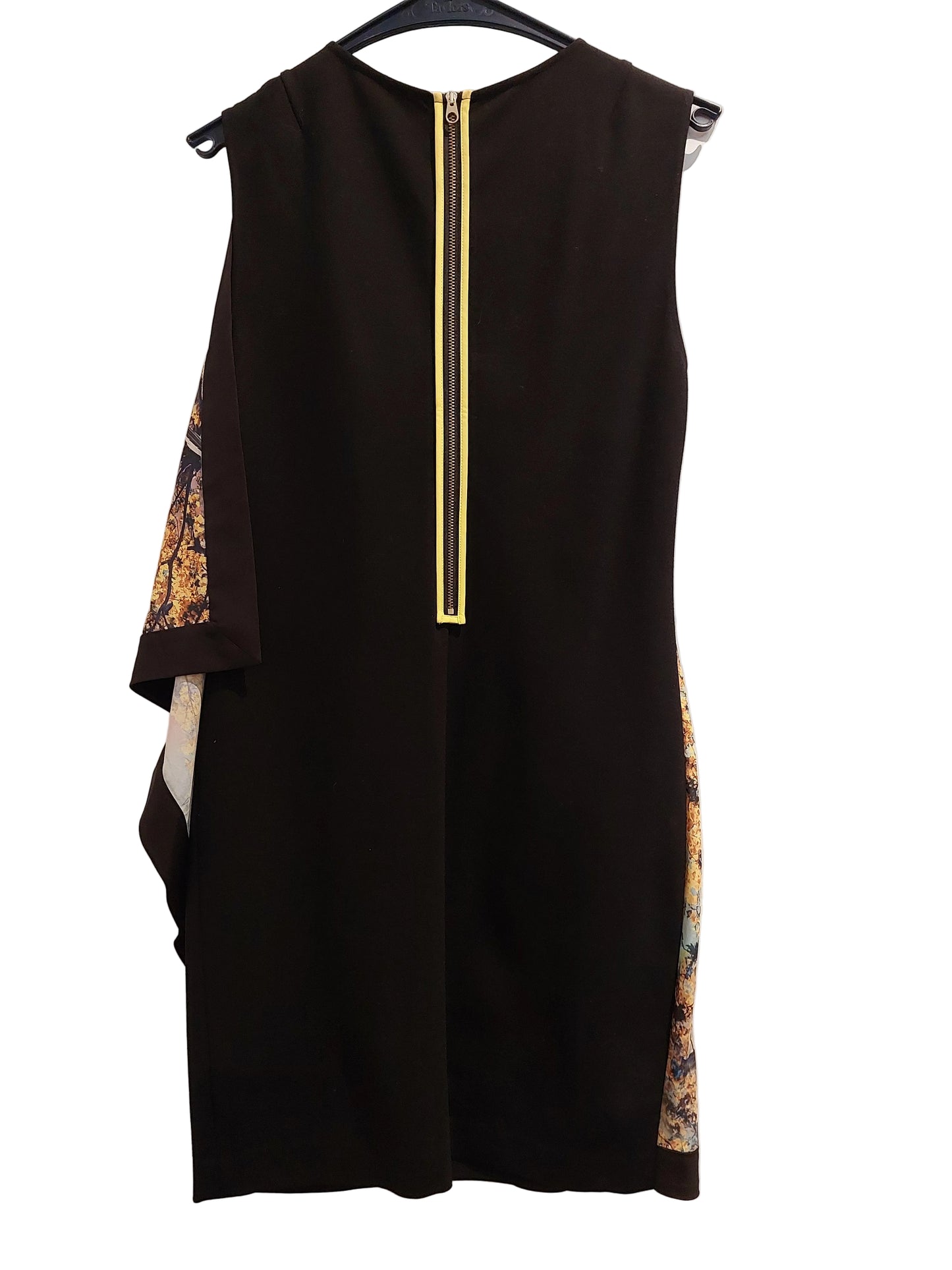 Ted Baker colourful front black dress, size 10