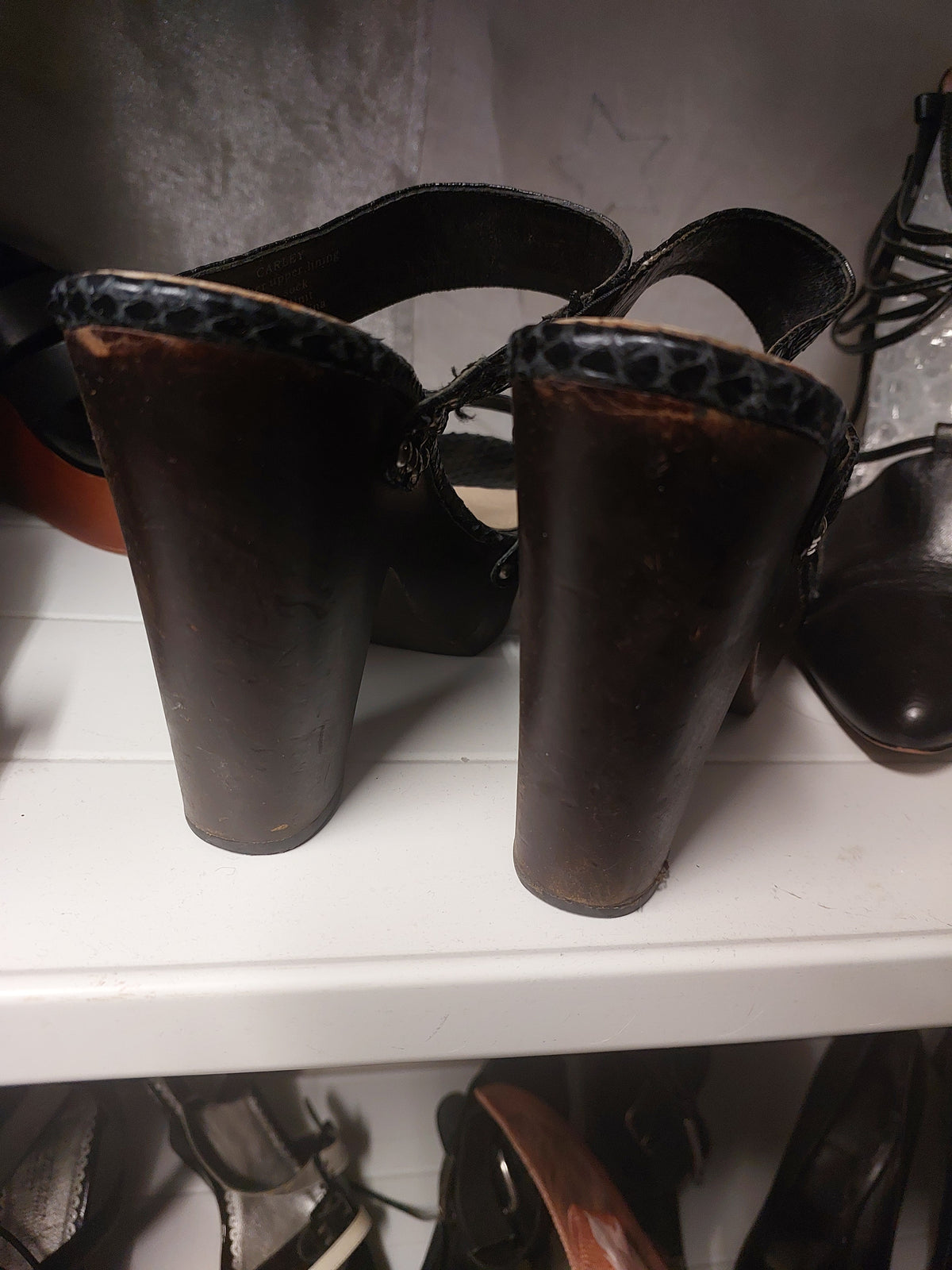 Wittner black leather block heels, size 38/7