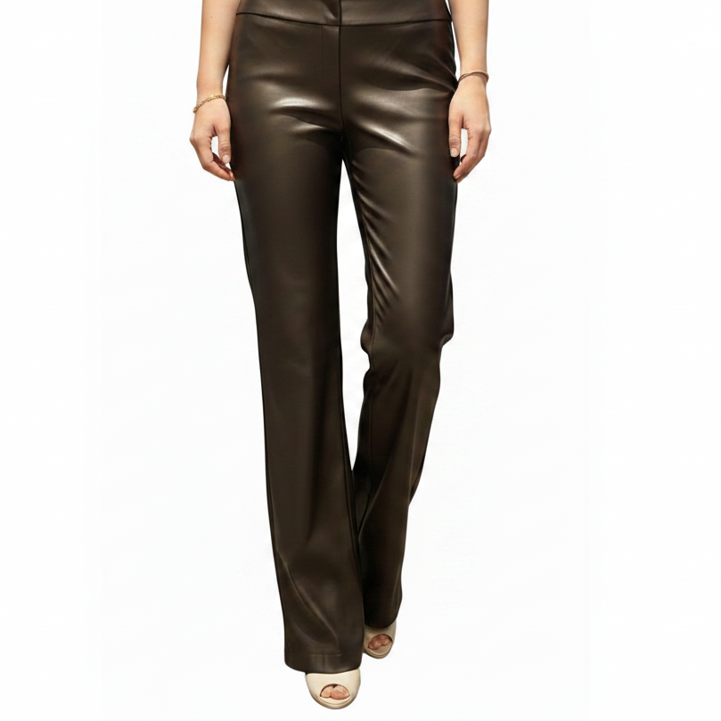 Glassons black wide leg pu leather pants, size 10