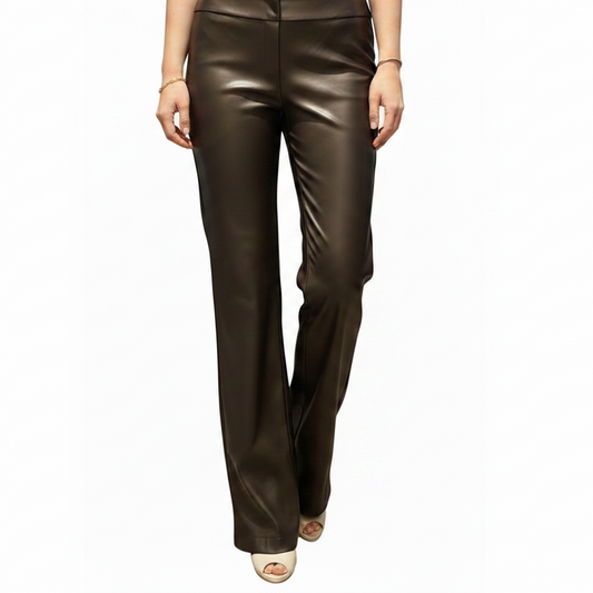Glassons black wide leg pu leather pants, size 10