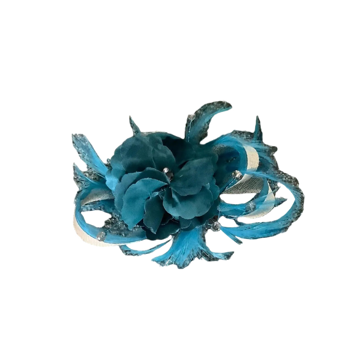 Laura K teal Mother of the bride dress, jacket & fascinator, size 8