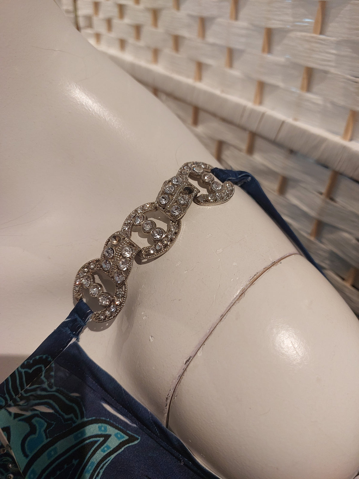 What Woman Want silky blue bling top size 10-12