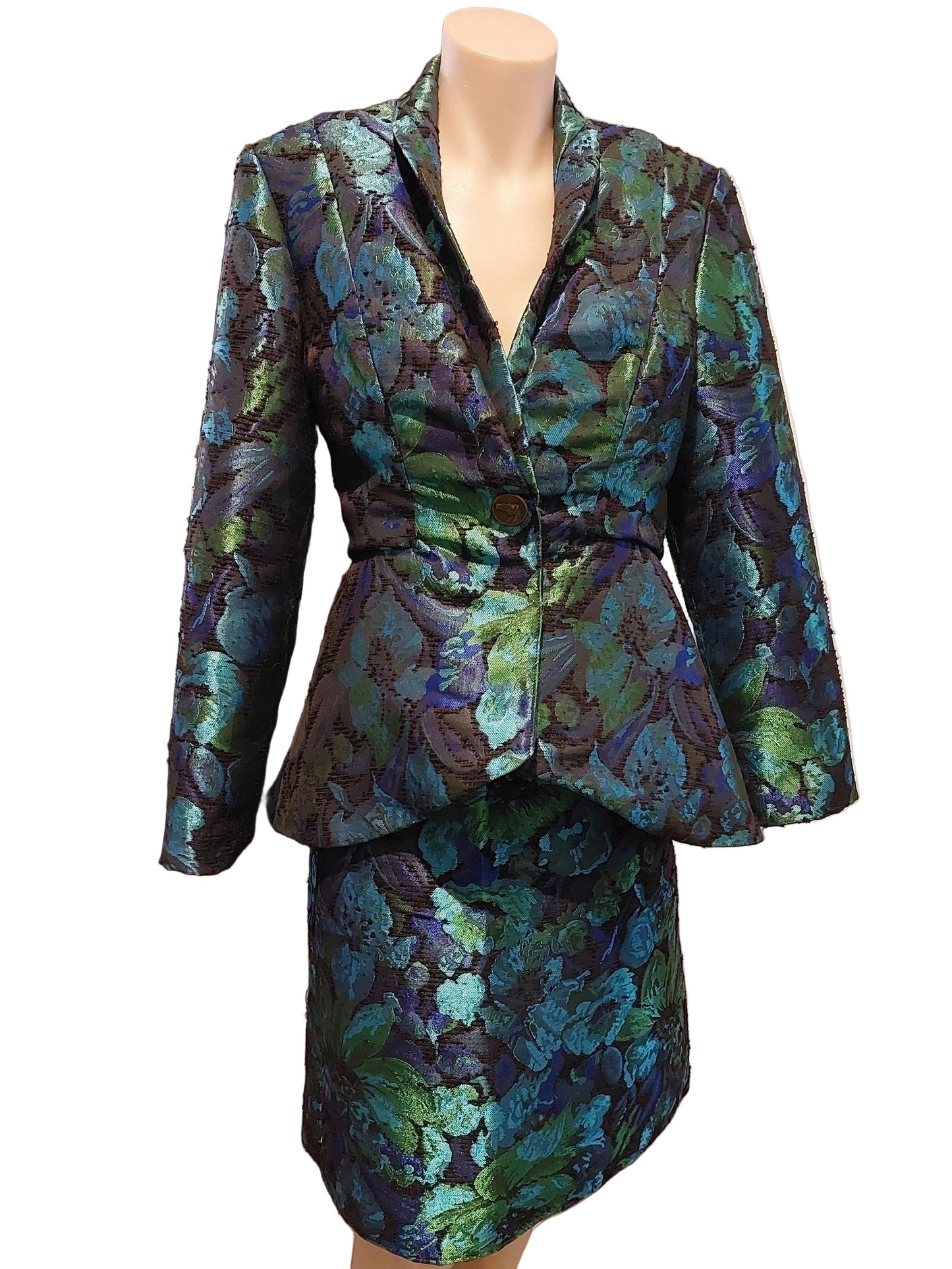 HIRE-Designer green suit, size NZ 8-10
