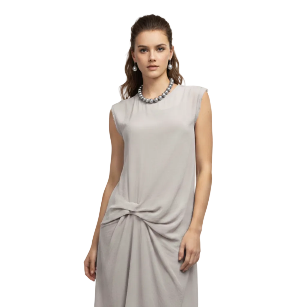 Moochi grey chiffon dress, size 10