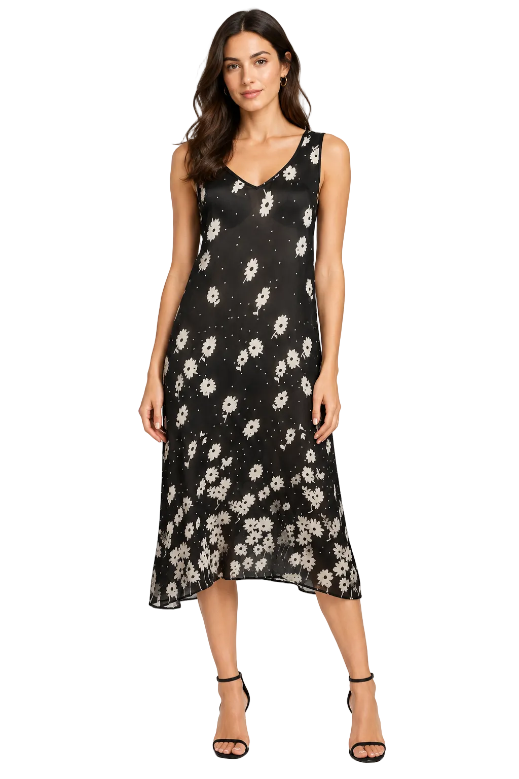 Kilt black & white floral dress, size 8/10