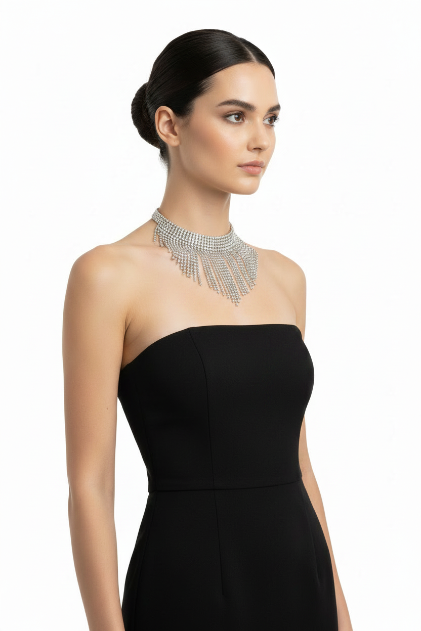 Silver bling chain necklace