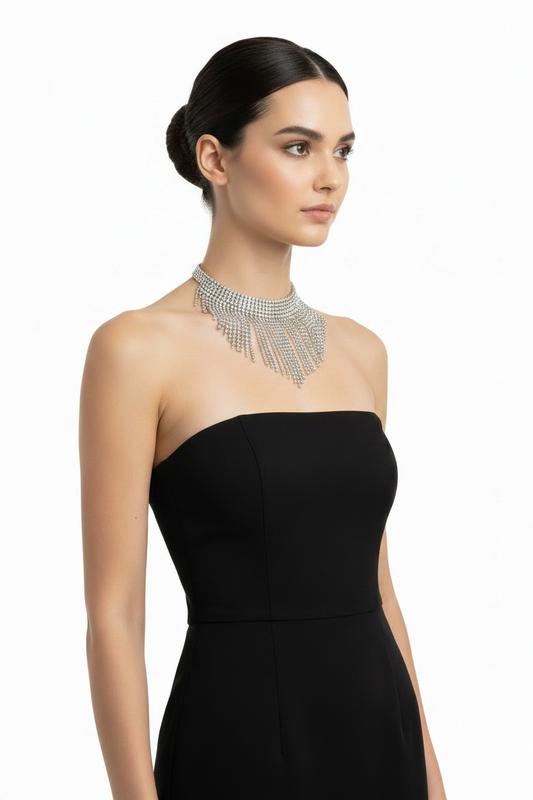 Silver bling chain necklace