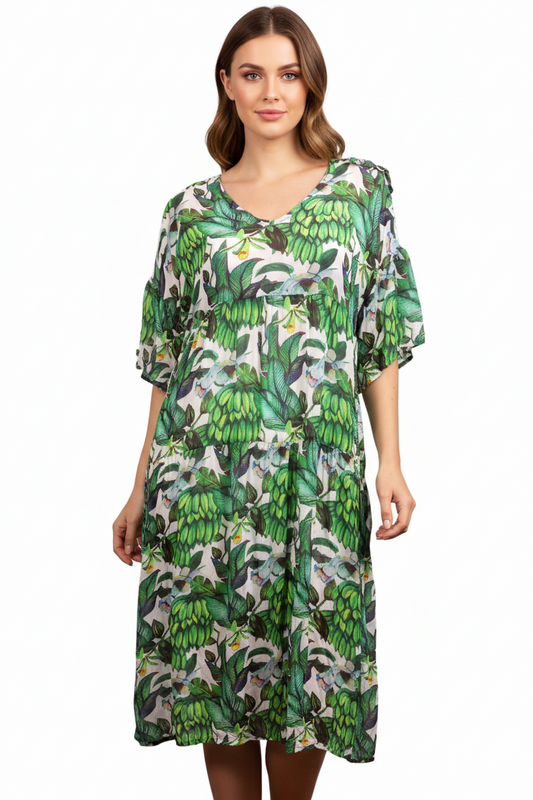 Curate green floral dress-XL/18