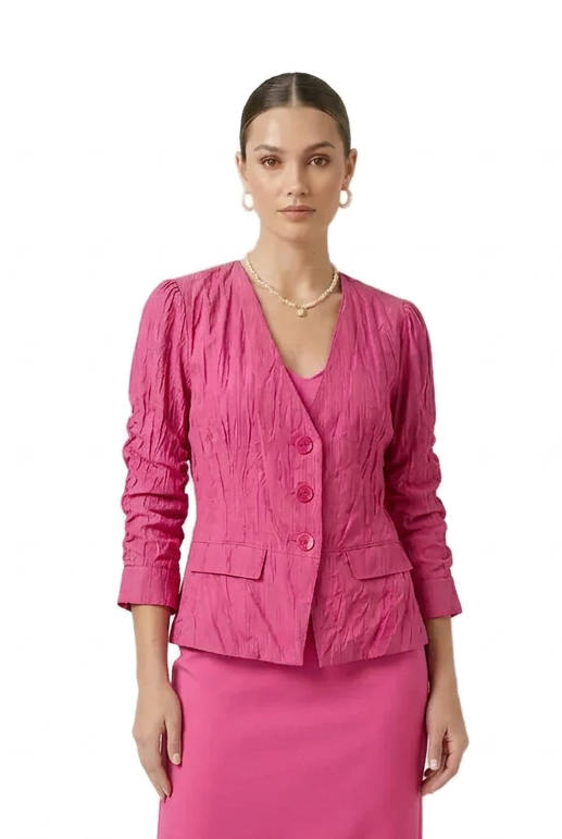 Annah S pink, purple heart formal jacket, size 8