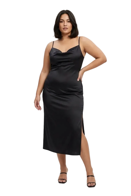 Silent Theory black silky slip dress, size 16