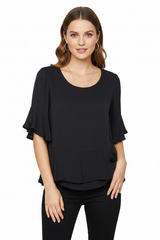 Andrea Moore black top, size 8/10