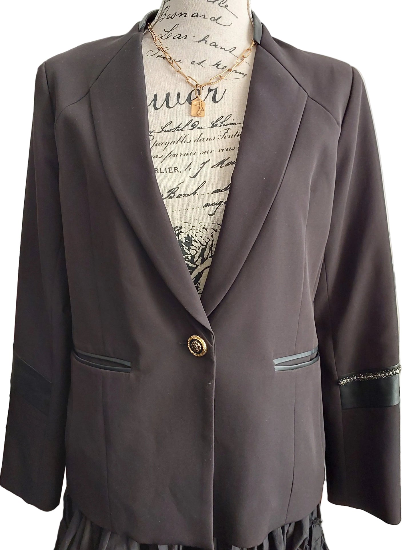 Verge black blazer jacket, size 10