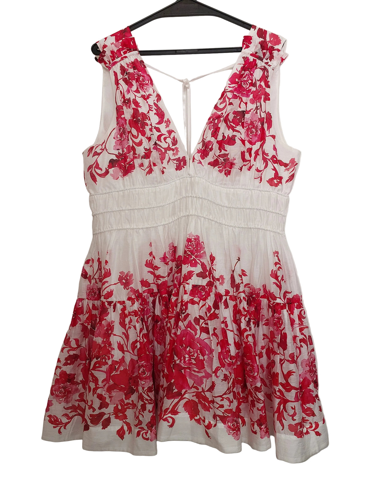 Aje pink & white floral mini dress, size 14, retail  $549