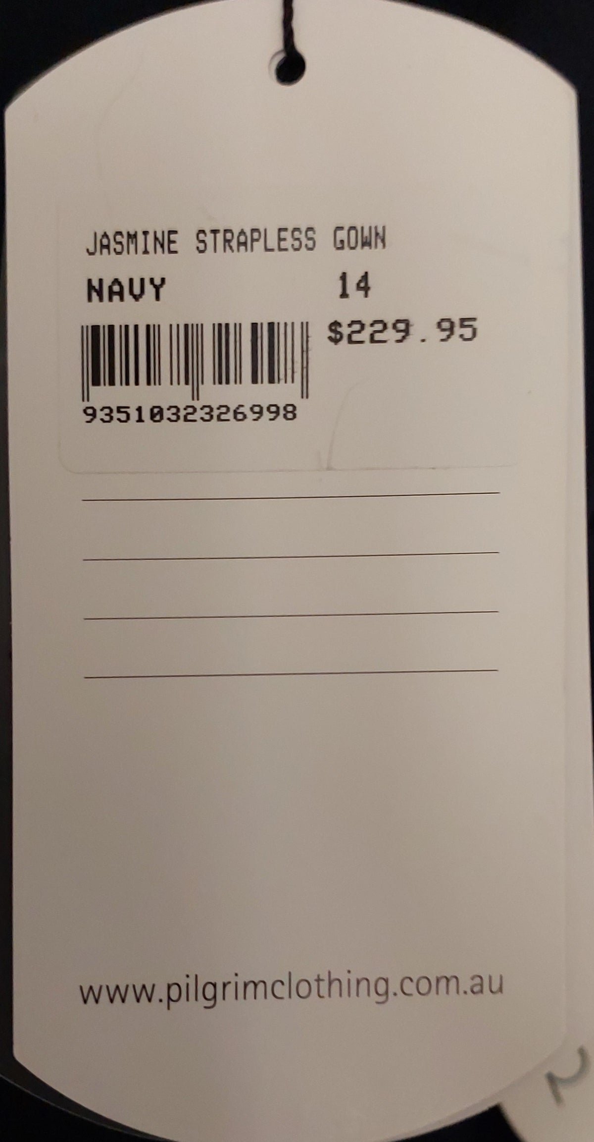 New Pilgrim navy strapless formal/party midi dress, size 12-14