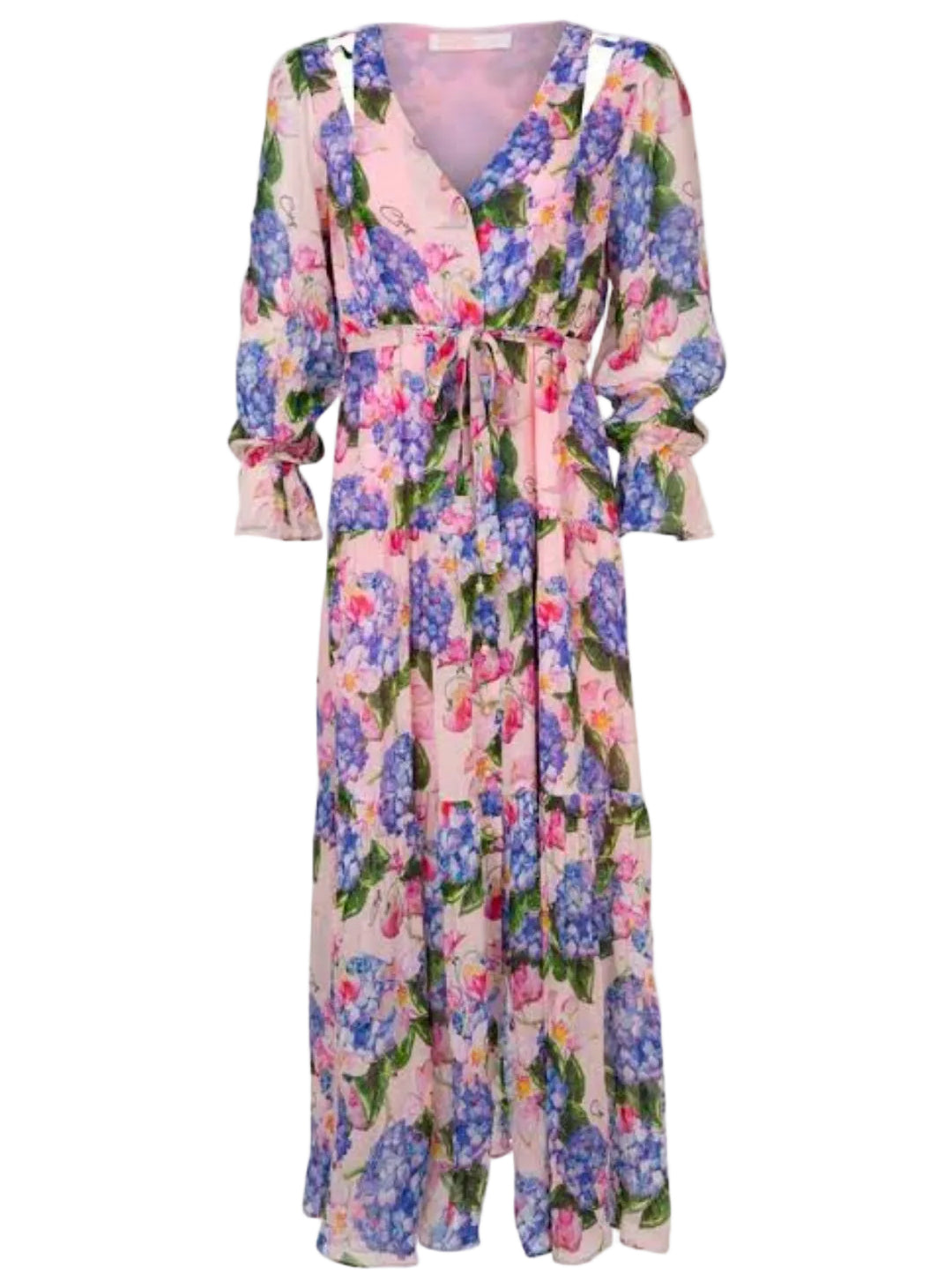 Coop long for you purple floral dress, size 10-HIRE