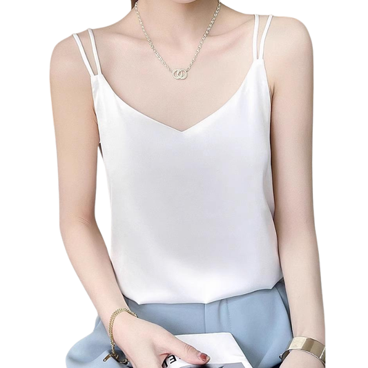 NEW satin silk white camisole size 14