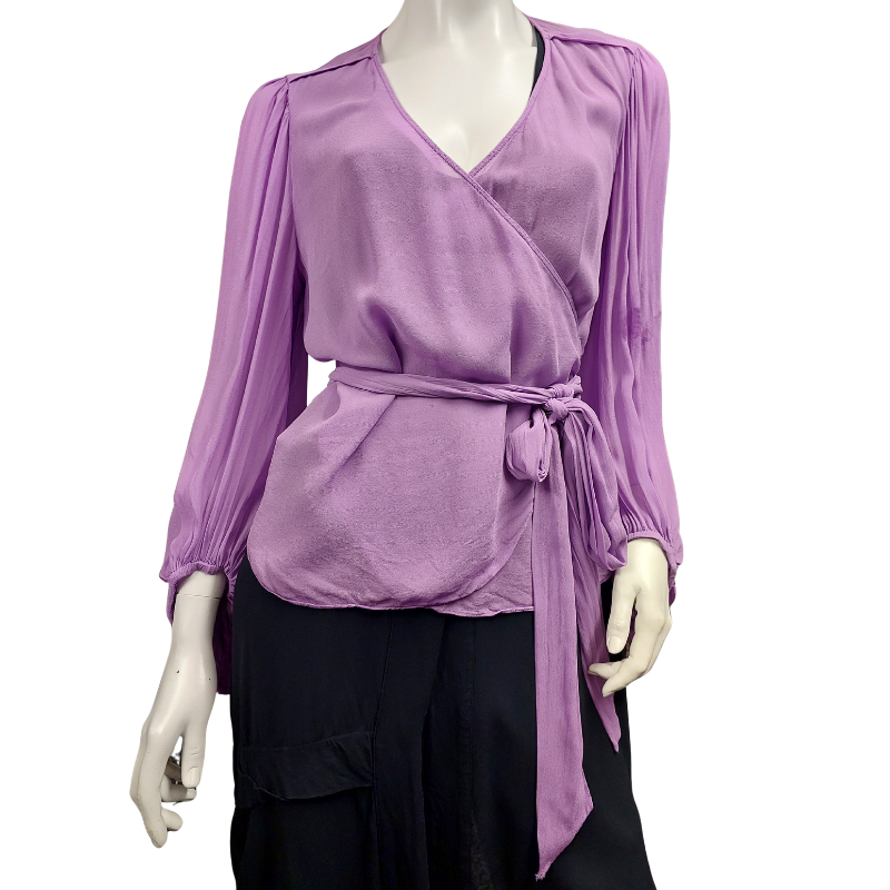 Country Road lilac wrap top & camisole,size 14