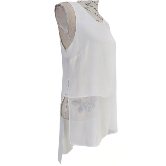 Stella ivory chiffon top size 10