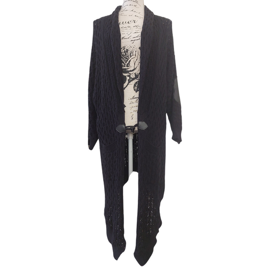 Minty meets munt black cotton cardigan, size S/10