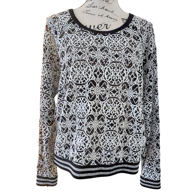 Repertoire black & white top, size 10