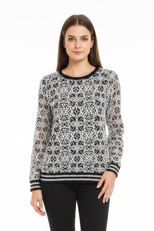 Repertoire black & white top, size 10