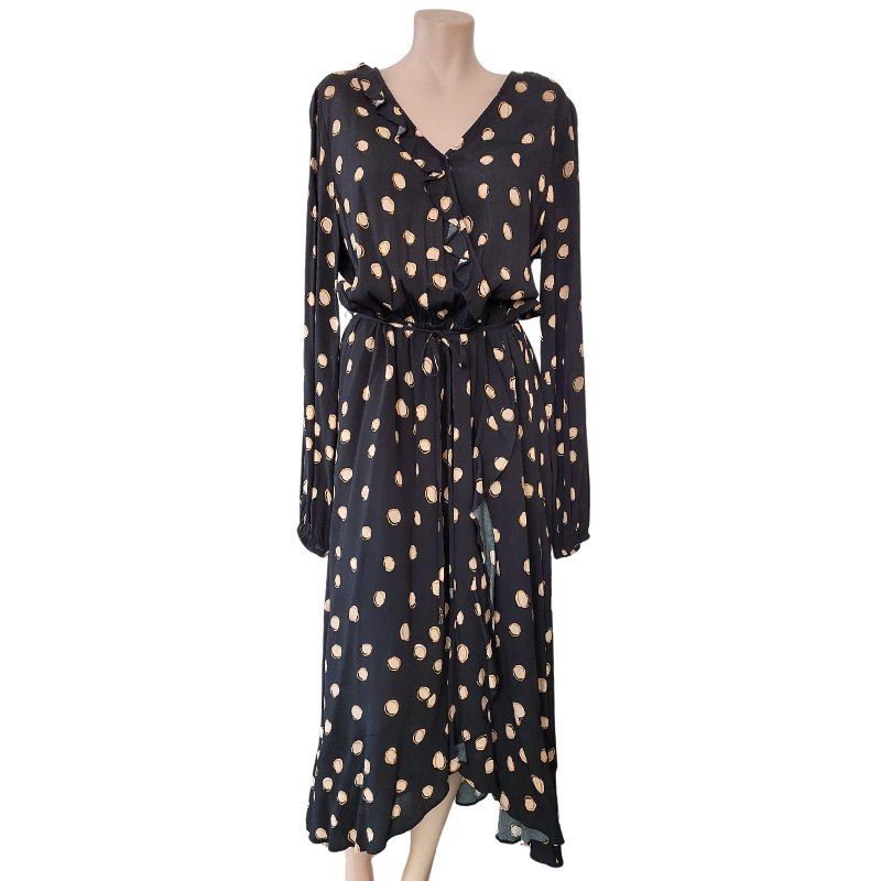 Oliver Black black spotty dress, size 12