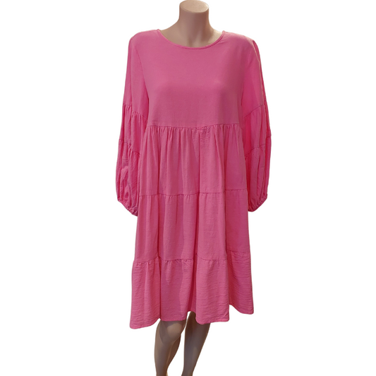 Bagira pink Summer cotton/linen dress-S 10/12
