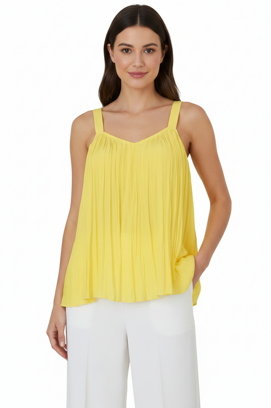 Country Road Spring yellow silky Summer top, size 10