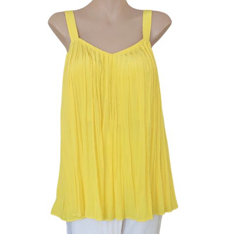 Country Road Spring yellow silky Summer top, size 10