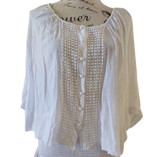 The People tala white batwing top size L/12