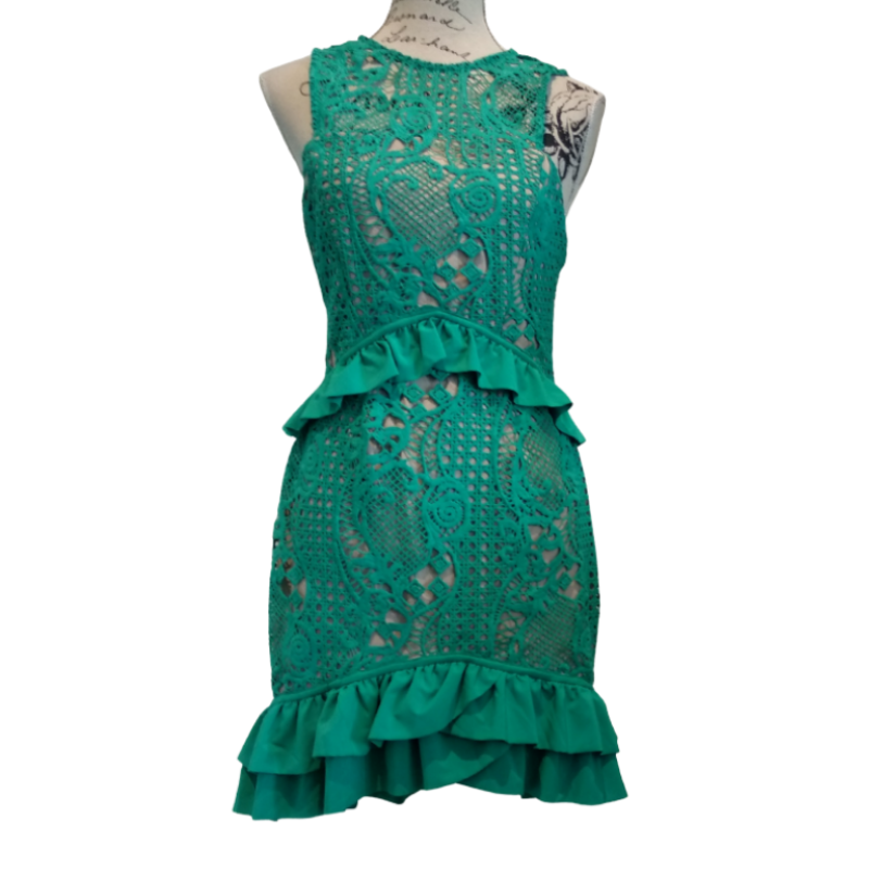 Cooper St green lace dress, size 10