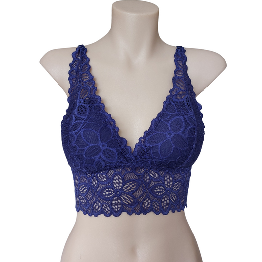 NEW lace bralette/camisole, blue & pink in stock-fits 8-10