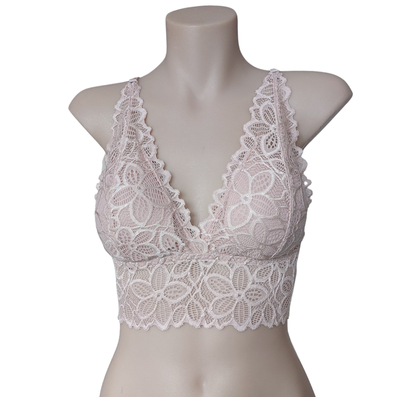 NEW lace bralette/camisole, blue & pink in stock-fits 8-10