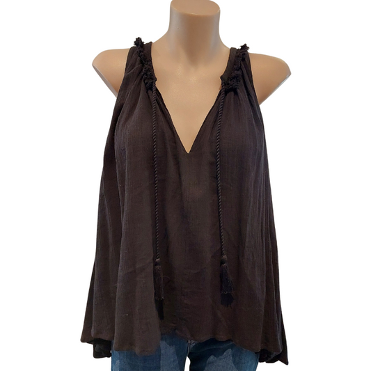 Country Road black cotton Summer top, size 10