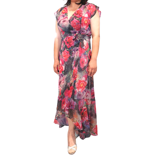 Annah S floral wrap dress, size M/12