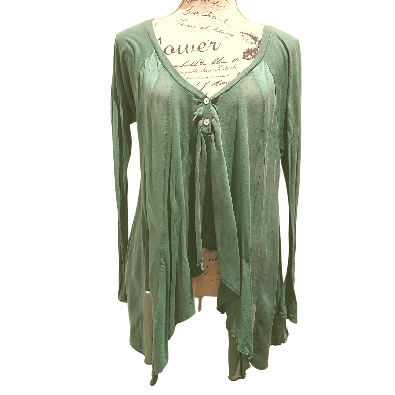 Nolita green cotton/silk top, size S/10