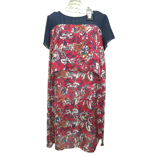 NEW Foil chiffon shift dress, size 14, retail $169
