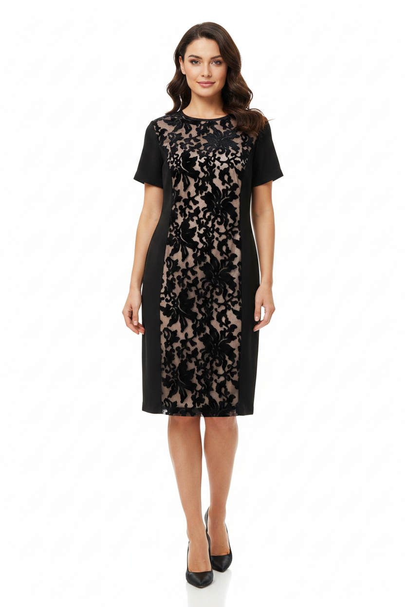 NEW STITCHES black cocktail dress, size 12/14, retail $139