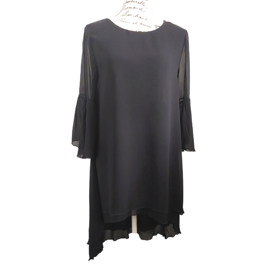 Curate black chiffon top dress, size M, 12