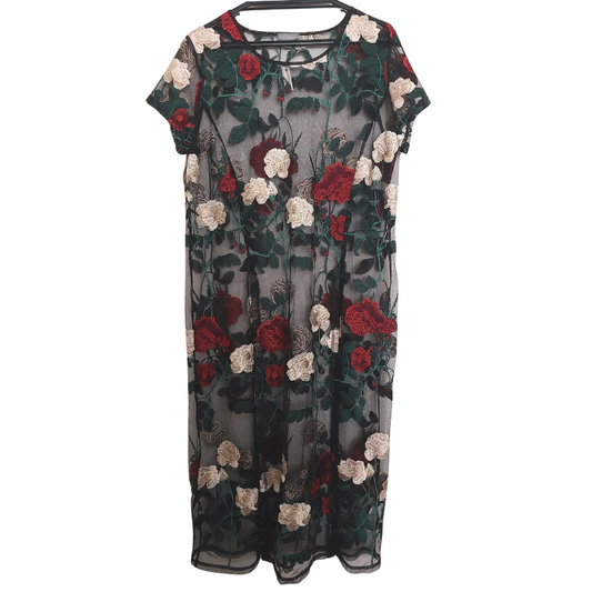 Cocobelle embroidered floral layering dress, size S/16