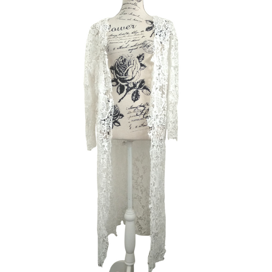Redberry cream lace layering coat-size M/14/16