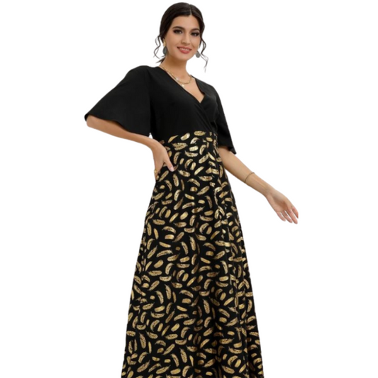 Black & gold formal dress, size 16