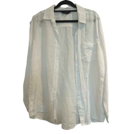 Max white linen shirt size 10