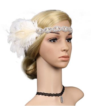 White/cream Flapper /Gatsby/headband, Hire or Buy