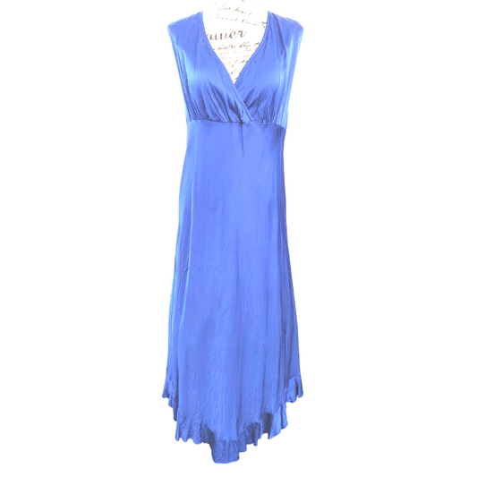 TCD blue silky dress, size 5/24 RENT ONLY