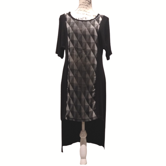 Repertoire black/grey panel dress/overtop-1/8