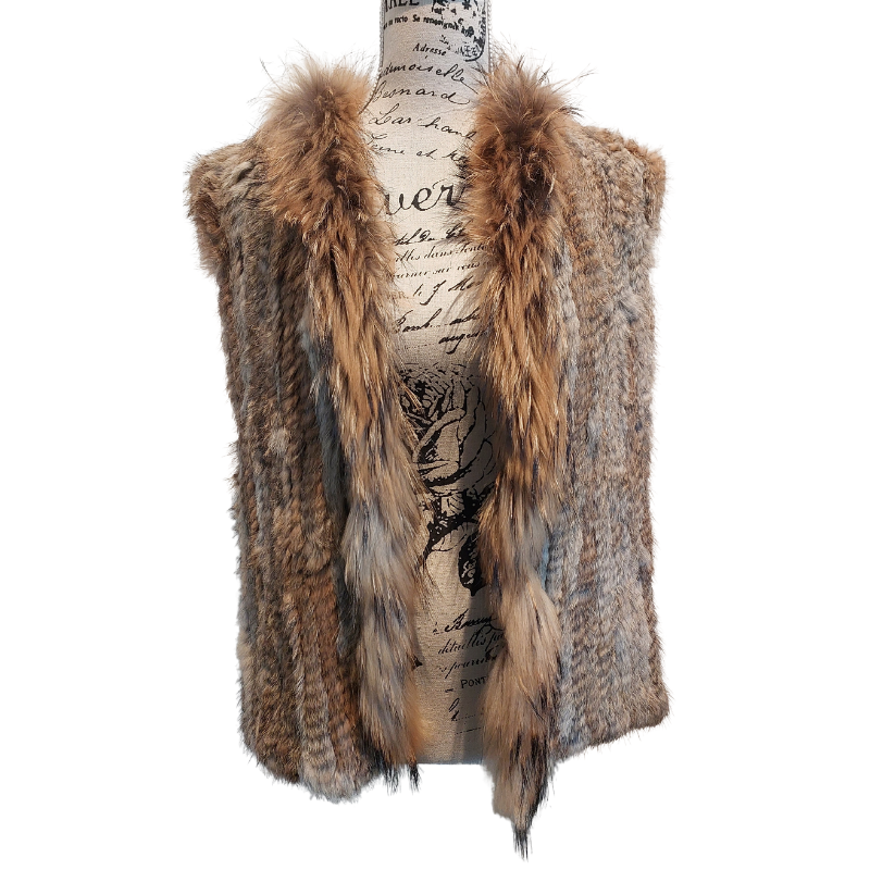 Womens rabbit hot sale fur vest