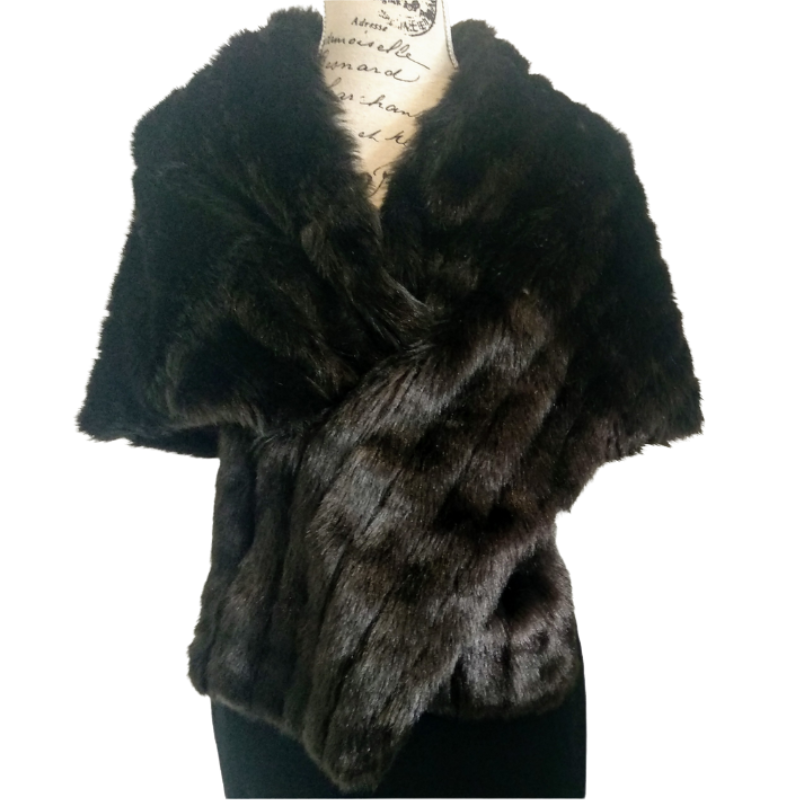 Fur shawl, rent $30 or $20 with a dress hire